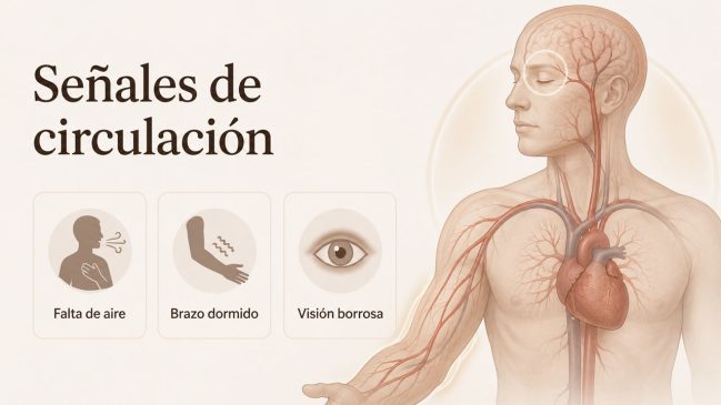 Falta de aire, brazo dormido y visión borrosa como posibles síntomas circulatorios