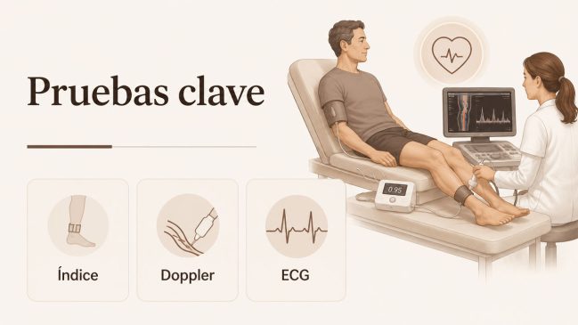 Índice tobillo-brazo, ecografía Doppler y electrocardiograma para estudiar la circulación